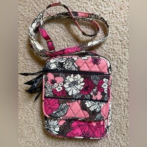 Vera Bradley Pink and Brown Floral Crossbody Bag